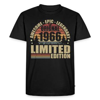 1966 Anniversaire 1966 tenue vintage 1966 Chemise - T-shirt Premium bio Homme - noir - Devant - Nico (187cm)