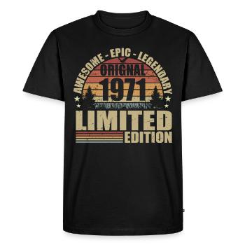 1971 Anniversaire 1971 tenue vintage 1971 Chemise - T-shirt Premium bio Homme - noir - Devant - Nico (187cm)