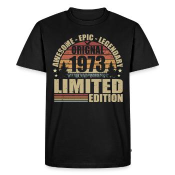 1973 Anniversaire 1973 tenue vintage 1973 Chemise - T-shirt Premium bio Homme - noir - Devant - Nico (187cm)