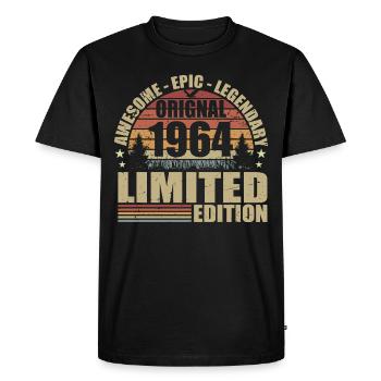 1964 Anniversaire 1964 tenue vintage 1964 Chemise - T-shirt Premium bio Homme - noir - Devant - Nico (187cm)