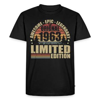 1963 Anniversaire 1963 tenue vintage 1963 Chemise - T-shirt Premium bio Homme - noir - Devant - Nico (187cm)