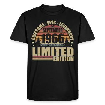 1966 septembre 1966 Anniversaire septembre 1966 - T-shirt Premium bio Homme - noir - Devant - Nico (187cm)