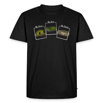 Carpes pêche - T-shirt Premium bio Homme - noir - Devant - Nico (187cm)