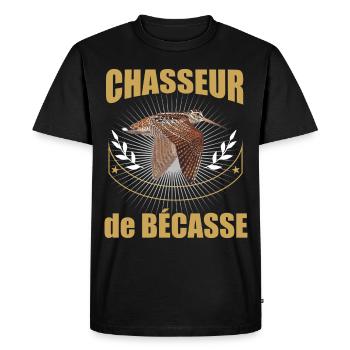 Chasseur de bécasse Citation Pour Homme Chasseur - T-shirt Premium bio Homme - noir - Devant - Nico (187cm)