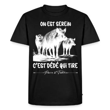 Citation marrante Chasseur De Sanglier Cadeau - T-shirt Premium bio Homme - noir - Devant - Nico (187cm)