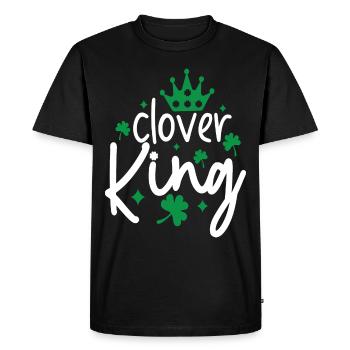 Fête de la Saint-Patrick - Roi du trèfle - Roi du trèfle - T-shirt Premium bio Homme - noir - Devant - Nico (187cm)