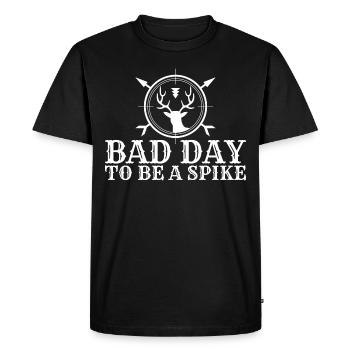 Bad Day to Be a Spike Hunter Hunting Deer - T-shirt Premium bio Homme - noir - Devant - Nico (187cm)