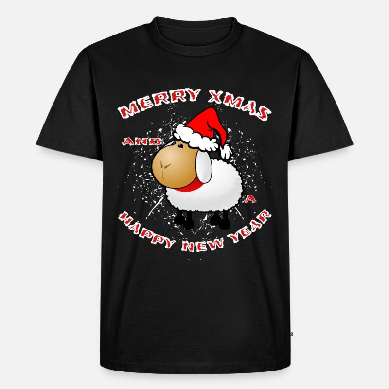 Weihnachten Schaf Schäfchen - Männer Premium Bio T-Shirt - Schwarz