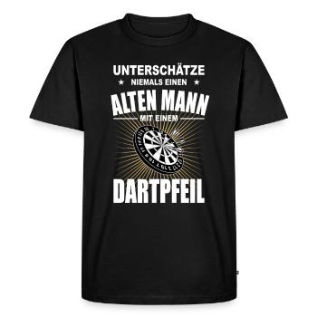 Darts Dartpfeil Alter Mann Opa Vater Rentner Dart - Männer Premium Bio T-Shirt - Schwarz - Vorne - Nico (187cm)