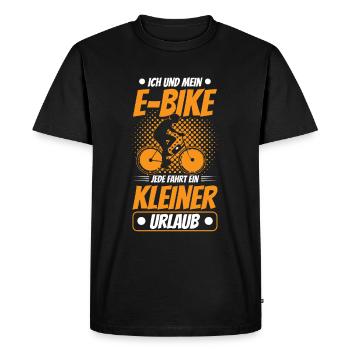E-Bike Urlaub - Ich und mein E-Bike - Männer Premium Bio T-Shirt - Schwarz - Vorne - Nico (187cm)