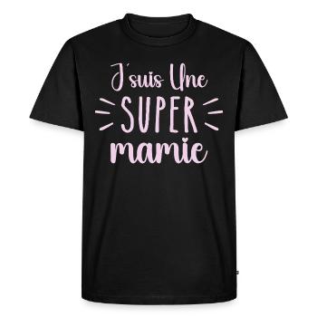 Super Granny, Grandma Gift - Men's Premium Organic T-Shirt - black - Front - Nico (187cm)