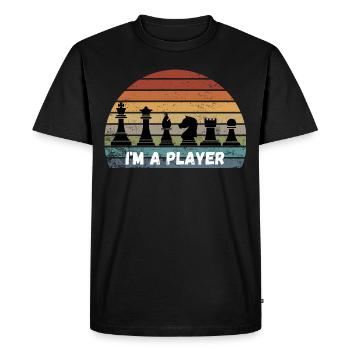 Chess Saying Gift Checkmate Queens Gambit - Men's Premium Organic T-Shirt - black - Front - Nico (187cm)