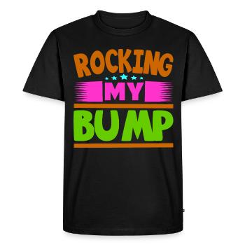 Mère Enceinte Bébé Nourrisson T-shirt Maman - T-shirt Premium bio Homme - noir - Devant - Nico (187cm)