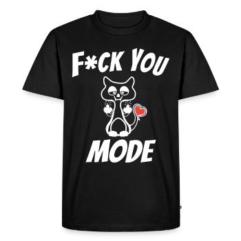 F*ck You Mode - Men's Premium Organic T-Shirt - black - Front - Nico (187cm)