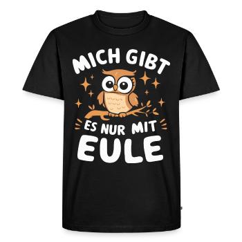 oiseau de nuit hibou hibou oiseau - T-shirt Premium bio Homme - noir - Devant - Nico (187cm)