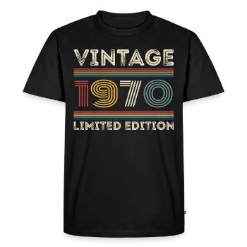 1970 Birthday 1970 Retro 1970's Gift 1970's - Men's Premium Organic T-Shirt - black - Front - Nico (187cm)