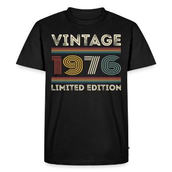 1976 Birthday 1976 Retro 1976 Gift 1976 - Men's Premium Organic T-Shirt - black - Front - Nico (187cm)