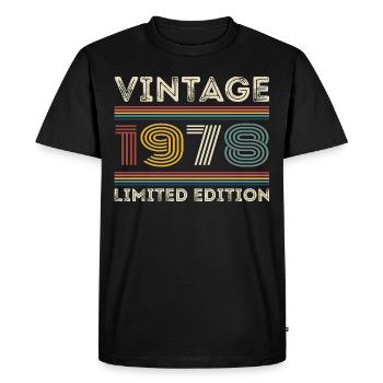1978 Birthday 1978 Retro 1978 Gift 1978 - Men's Premium Organic T-Shirt - black - Front - Nico (187cm)
