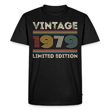 1979 Anniversaire 1979 Retro 1979 Cadeau 1979 - T-shirt Premium bio Homme - noir - Devant - Nico (187cm)
