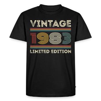 1983 Anniversaire 1983 Retro 1983 Cadeau 1983 - T-shirt Premium bio Homme - noir - Devant - Nico (187cm)