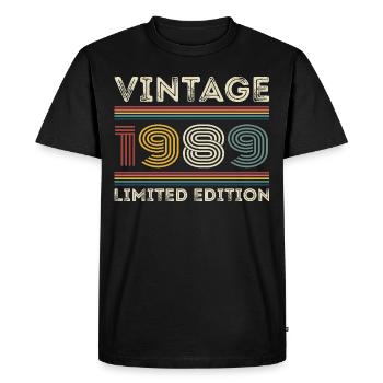 1989 Anniversaire 1989 Retro 1989 Cadeau 1989 - T-shirt Premium bio Homme - noir - Devant - Nico (187cm)