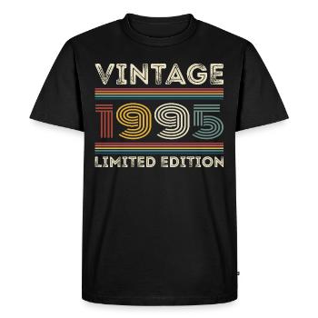 1995 Anniversaire 1995 Retro 1995 Cadeau 1995 - T-shirt Premium bio Homme - noir - Devant - Nico (187cm)