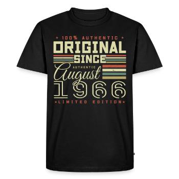Août 1966 Retro Août 1966 Août 1966 Anniversaire - T-shirt Premium bio Homme - noir - Devant - Nico (187cm)