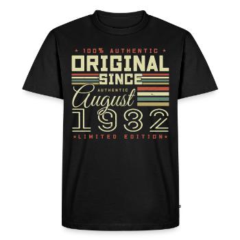 Août 1982 Retro Août 1982 Août 1982 Anniversaire - T-shirt Premium bio Homme - noir - Devant - Nico (187cm)