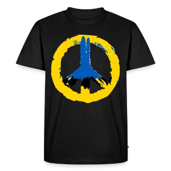 Ukraine Peace - Men's Premium Organic T-Shirt - black - Front - Nico (187cm)