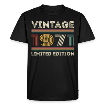 1971 Anniversaire 1971 Retro 1971 Cadeau 1971 - T-shirt Premium bio Homme - noir - Devant - Nico (187cm)