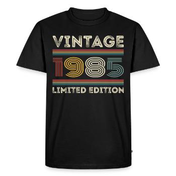 1985 Anniversaire 1985 Retro 1985 Cadeau 1985 - T-shirt Premium bio Homme - noir - Devant - Nico (187cm)