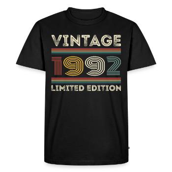 1992 Birthday 1992 Retro 1992 Gift 1992 - Men's Premium Organic T-Shirt - black - Front - Nico (187cm)