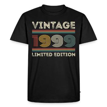 1999 Anniversaire 1999 Retro 1999 Cadeau 1999 - T-shirt Premium bio Homme - noir - Devant - Nico (187cm)