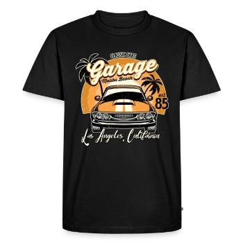 California T-shirt | Hot rod | Vintage | Californi - T-shirt Premium bio Homme - noir - Devant - Nico (187cm)