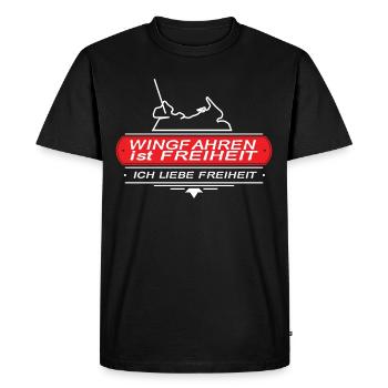 Biker Motorrad Goldwing Spruch Freiheit - Männer Premium Bio T-Shirt - Schwarz - Vorne - Nico (187cm)