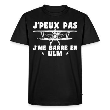 Avion Humour Ulm - T-shirt Premium bio Homme - noir - Devant - Nico (187cm)