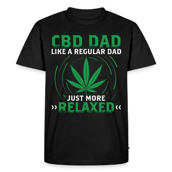 CBD papa | CBD Fleurs Cadeaux cannabis légal - T-shirt Premium bio Homme - noir - Devant - Nico (187cm)