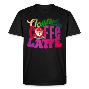 Christmas Caffe Latte Christmas xmas Coffee - Men's Premium Organic T-Shirt - black - Front - Nico (187cm)