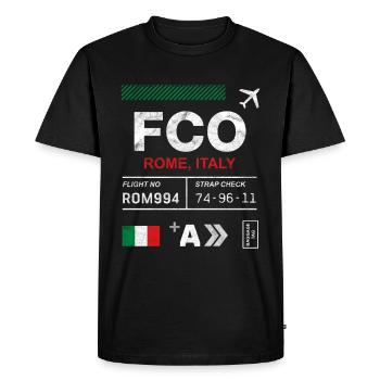 Étiquette d’aéroport de Rome - T-shirt Premium bio Homme - noir - Devant - Nico (187cm)