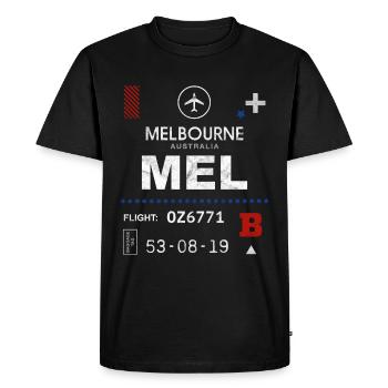Étiquette d’aéroport de Melbourne - T-shirt Premium bio Homme - noir - Devant - Nico (187cm)