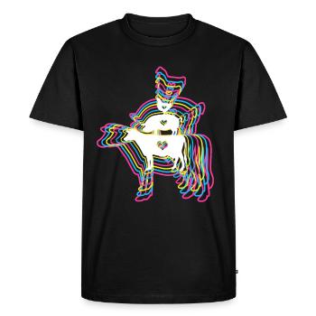 Vegan vegan vegan glitch - T-shirt Premium bio Homme - noir - Devant - Nico (187cm)