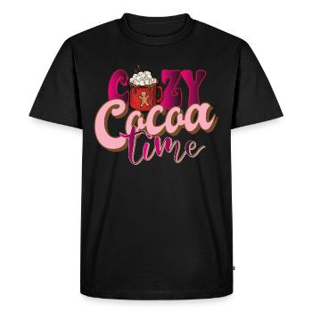 Cozy cocoa time hot chocolate winter xmas Kakao - Men's Premium Organic T-Shirt - black - Front - Nico (187cm)