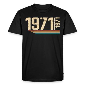 Millésime Anniversaire 1971 Fête Anniversaire 1971 - T-shirt Premium bio Homme - noir - Devant - Nico (187cm)
