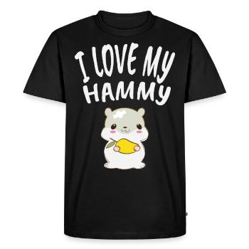 J'aime mon hammy | Cadeau pour propriétaire de hamster - T-shirt Premium bio Homme - noir - Devant - Nico (187cm)