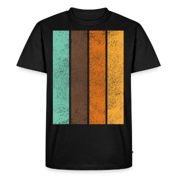 Fond de motif de rayures arc-en-ciel rétro - T-shirt Premium bio Homme - noir - Devant - Nico (187cm)