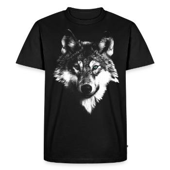 Tête de loup loup - T-shirt Premium bio Homme - noir - Devant - Nico (187cm)
