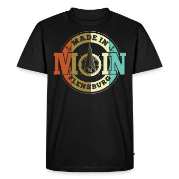 Flensburg- Made in Flensburg Moin Shirt - T-shirt Premium bio Homme - noir - Devant - Nico (187cm)