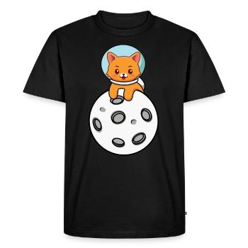 Chat de l’espace - T-shirt Premium bio Homme - noir - Devant - Nico (187cm)