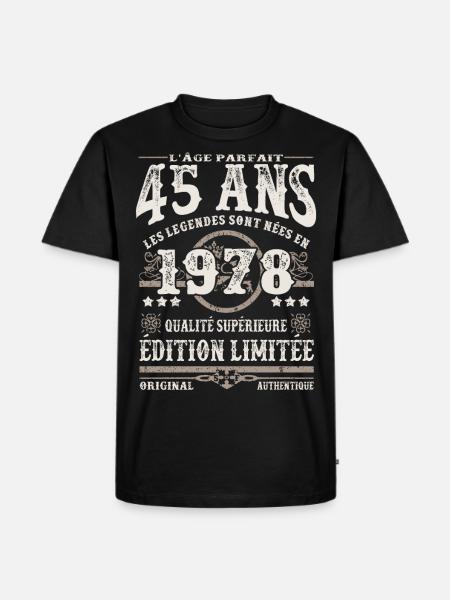 Les légendes sont nées en 1978 - 45 ans - T-shirt Premium bio Homme - noir