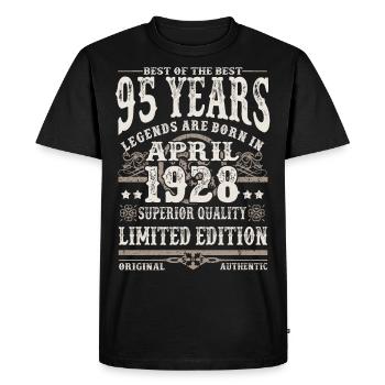 Born in April 1928 - 95 years old - Men's Premium Organic T-Shirt - black - Front - Nico (187cm)
